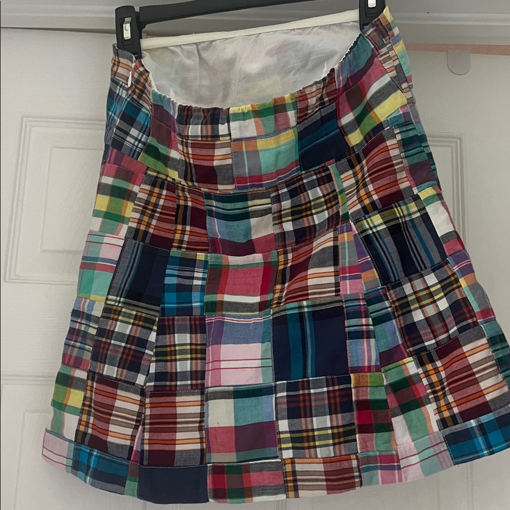 J. Crew Madras A-Line strapless top with Slit sz 2 - Picture 2 of 3